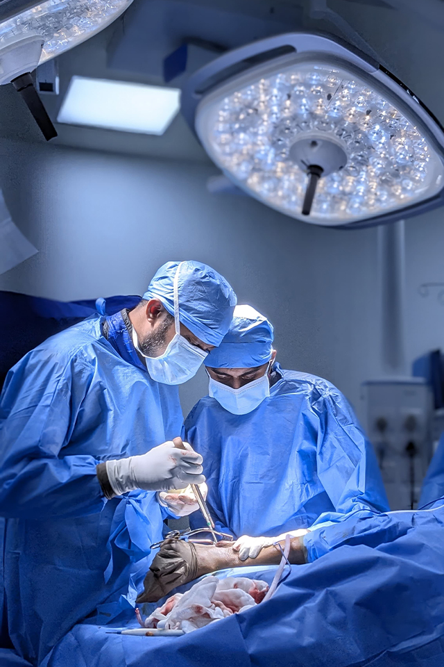 Dr. Santhosh in surgery